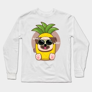 Cute Pineapple Pug Long Sleeve T-Shirt